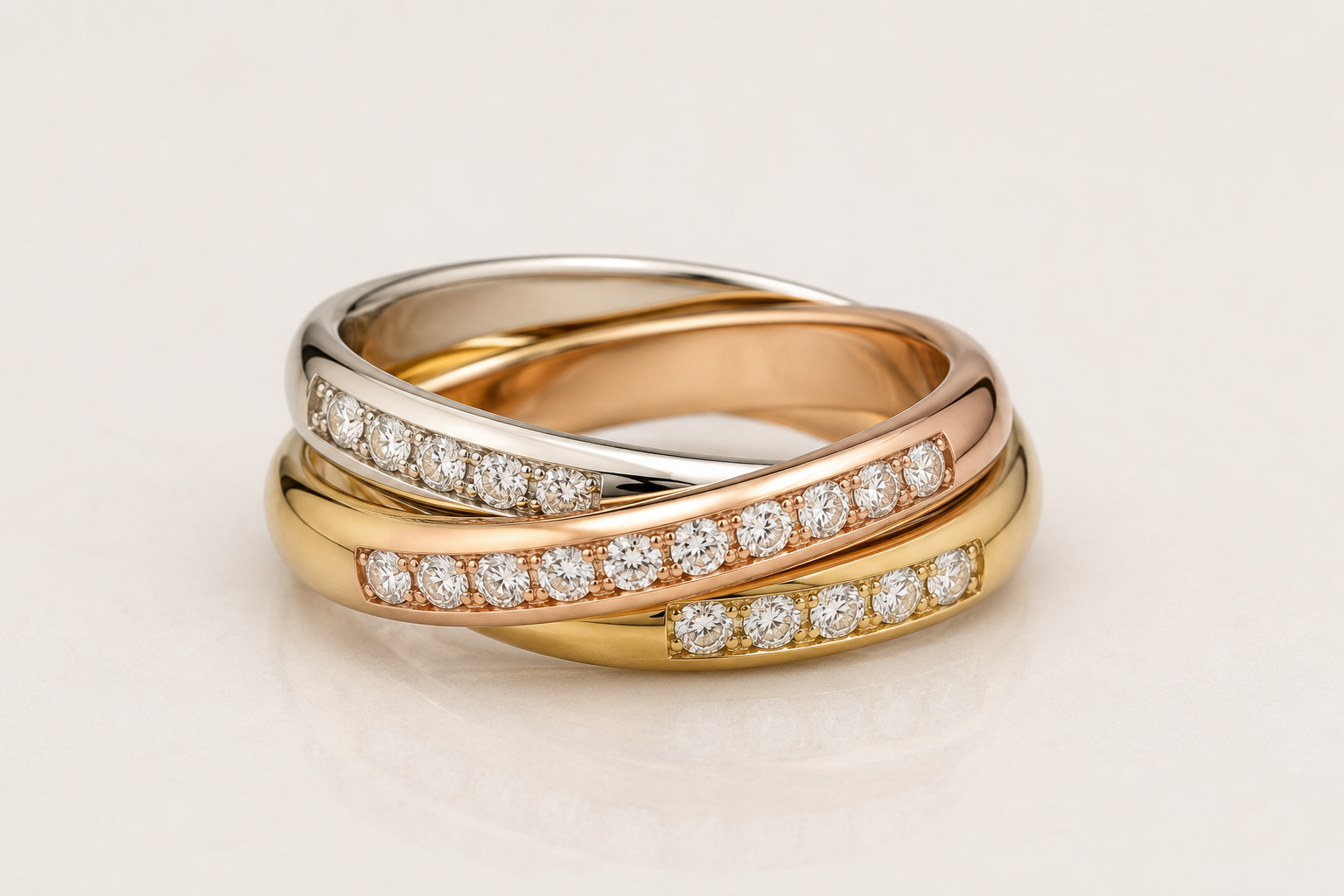 Two Tone Diamond Rolling Band