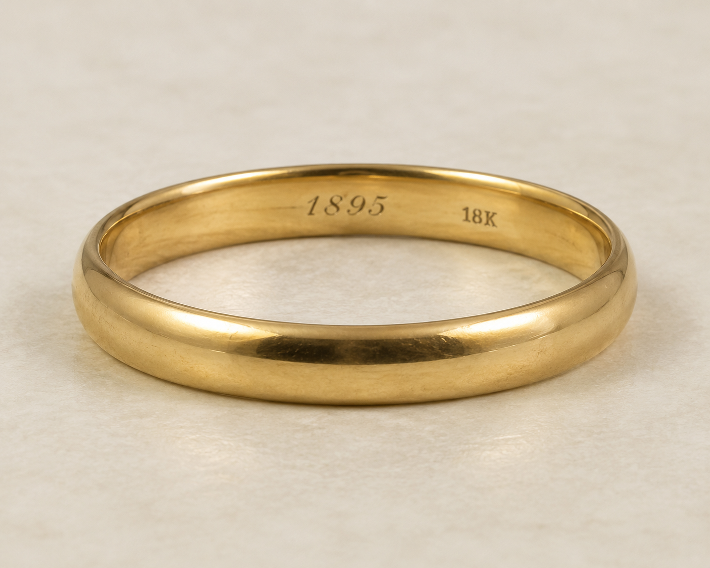 Slim Yellow Gold Engraved Band