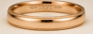 Rose Gold Engraved Wedding Band