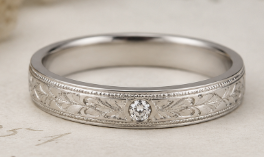 White Gold Floral Diamond Band