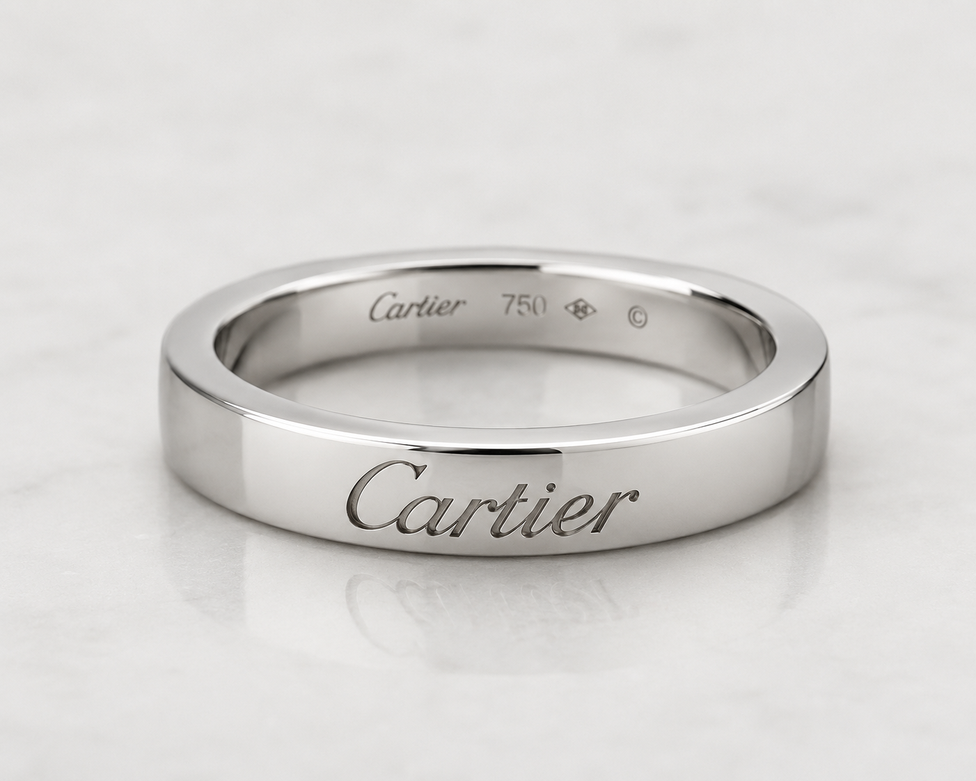 White Gold Engraved Luxury Band