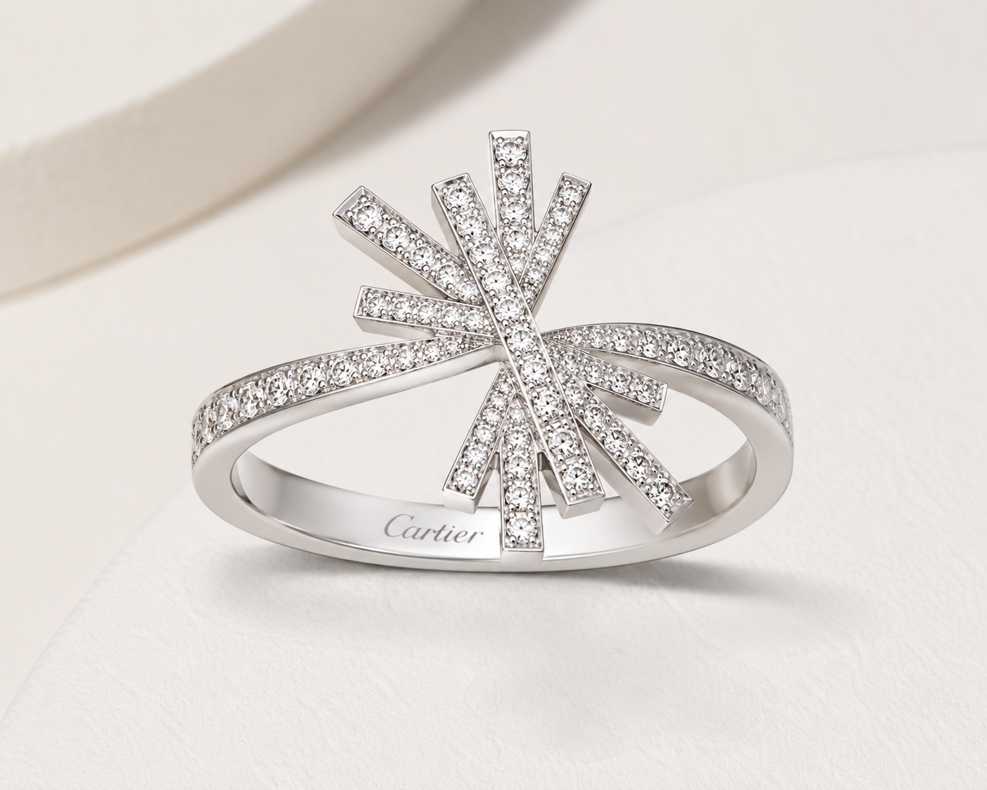 White Gold Starburst Diamond Ring