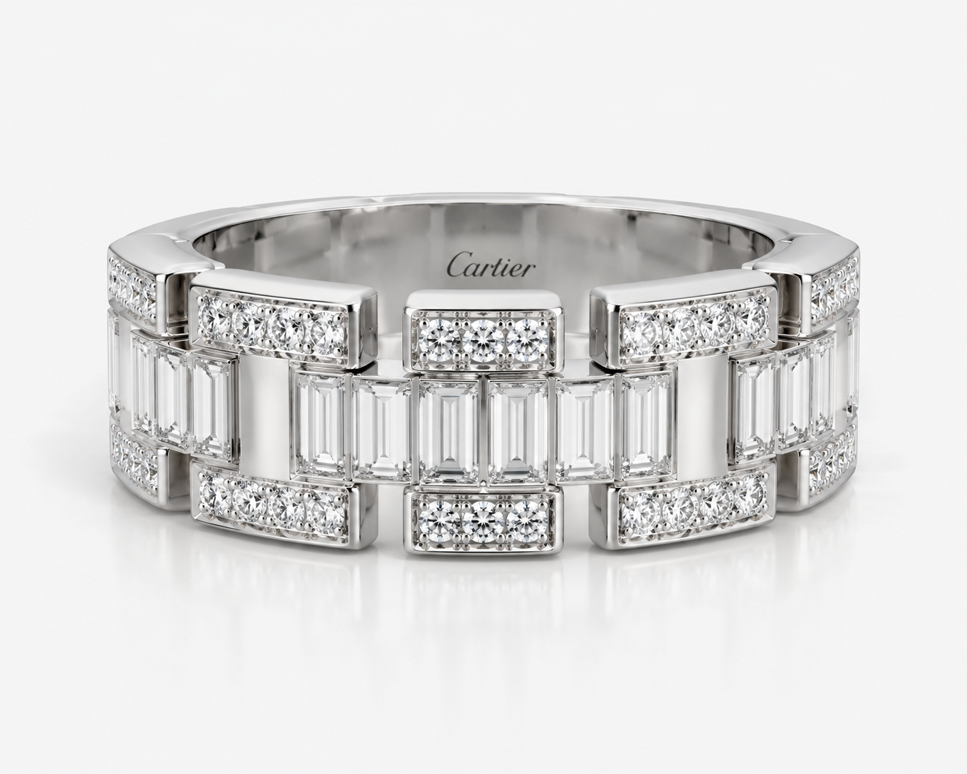 White Gold Geometric Diamond Band