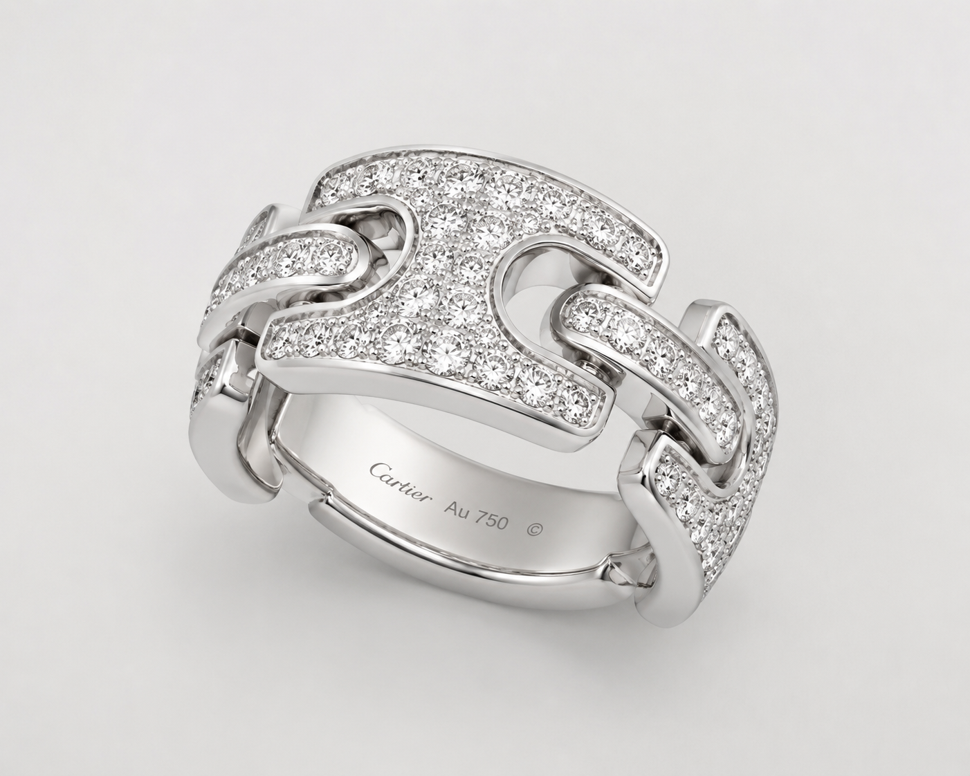 White Gold Panther Diamond Statement Ring