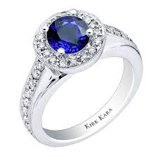 White Gold Blue Sapphire Halo Cocktail Ring