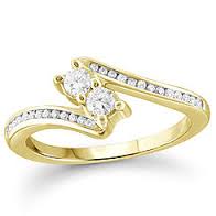 Yellow Gold Diamond Bow Accent Ring