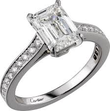 White Gold Diamond Emerald Cut Engagement Ring