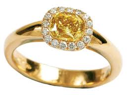 Yellow Gold Yellow Sapphire Cushion Halo Ring