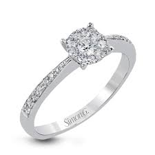 White Gold Diamond Princess Cut Engagement Ring