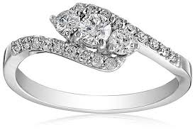 White Gold Twist Diamond Ring Style ring_043