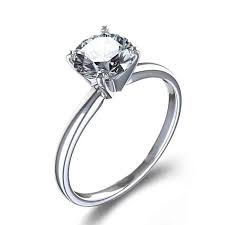 White Gold Diamond Minimal Solitaire Ring Style ring_044