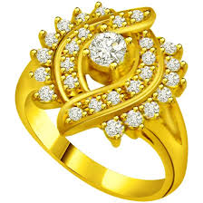 Yellow Gold Diamond Square Cocktail Ring