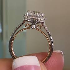 Rose Gold Diamond Halo Engagement Ring