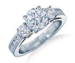 White Gold Diamond Three Stone Engagement Ring