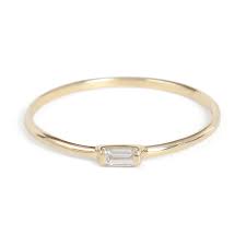 Yellow Gold Diamond Slim Baguette Ring