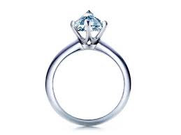 White Gold Aquamarine Blue Tipped Solitaire Ring