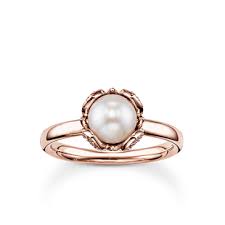 Rose Gold Pearl Halo Ring
