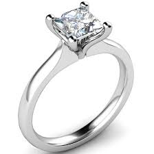 White Gold Diamond Princess Cut Solitaire Ring
