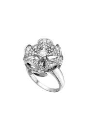White Gold Diamond Floral Solitaire Ring