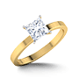 Yellow Gold Diamond Princess Cut Solitaire Ring Style ring_064