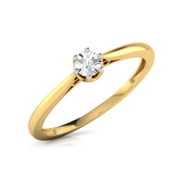 Yellow Gold Diamond Minimal Solitaire Ring Style ring_066