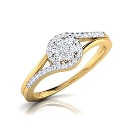Yellow Gold Diamond Round Halo Engagement Ring