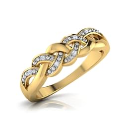 Yellow Gold Braided Diamond Band