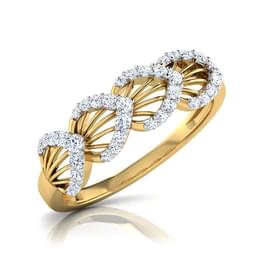 Yellow Gold Leaf Diamond Band