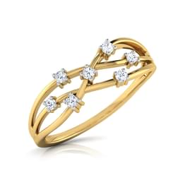 Yellow Gold Diamond Star Accent Ring