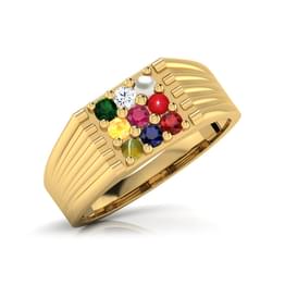Yellow Gold Multi Gemstone Multicolor Gemstone Signet Ring