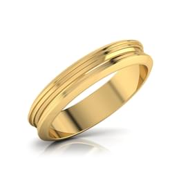 Yellow Gold Grooved Wedding Band