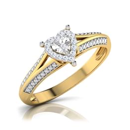 Yellow Gold Split Shank Diamond Ring