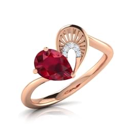 Rose Gold Ruby Pear Gemstone Ring