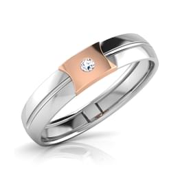 White Gold Diamond Single Stone Band
