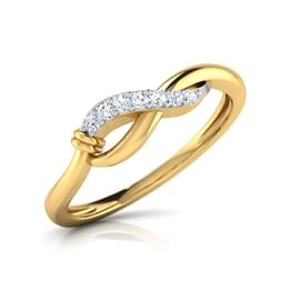 Yellow Gold Diamond Leaf Pavé Ring