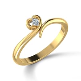 Yellow Gold Diamond Bezel Solitaire Ring