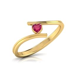 Yellow Gold Ruby Bypass Ring Style ring_106