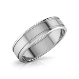 White Gold Grooved Wedding Band