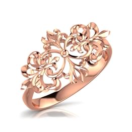 Rose Gold Diamond Rose Floral Filigree Ring