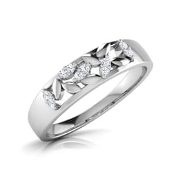 White Gold Faceted Geometric Band