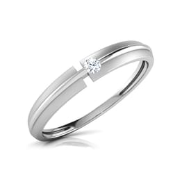 White Gold Diamond Slim Solitaire Band