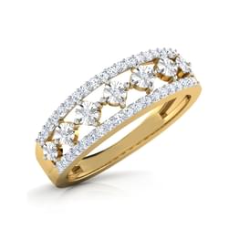 Yellow Gold Crisscross Diamond Band