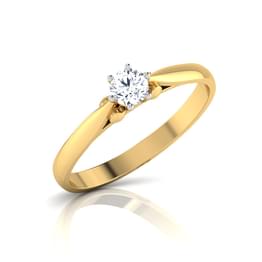 Yellow Gold Diamond Minimal Solitaire Ring Style ring_140