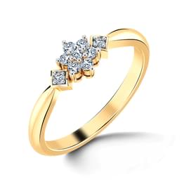 Yellow Gold Diamond Three Stone Engagement Ring
