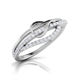 White Gold Twist Diamond Ring Style ring_145