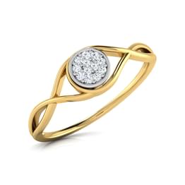 Yellow Gold Diamond Round Bezel Ring