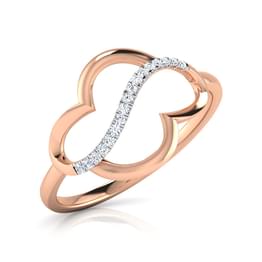 Rose Gold Diamond Interlocking Pavé Ring