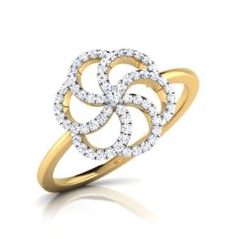 Yellow Gold Diamond Swirl Pavé Ring