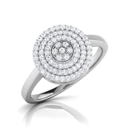 White Gold Diamond Concentric Halo Ring