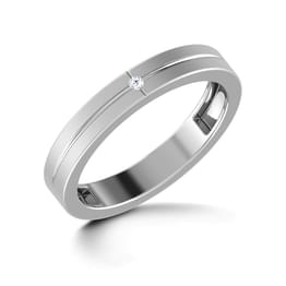 White Gold Matte Diamond Band